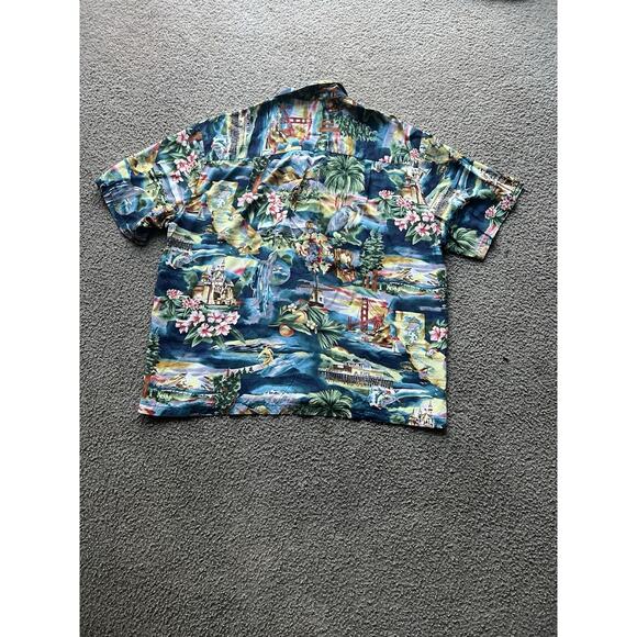 Paradise Found Hawaiian Shirt Men’s XL San Francisco California Golden Gate RARE - Picture 6 of 7